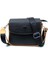 Siyah - Taba Baskı Desenli Kolon Askılı 4 Bölmeli Kadın Omuz Çantası 25X15CM PBU2184 2