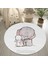 Nesa_Decor Yuvarlak Fil Desenli Dijital Baskı, Yıkanabilir Halı, Sevimli Çocuk Odası Halısı 1
