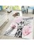 Nesa_Decor Dijital Baskı Yıkanabilir Kaymaz Dokuma Taban Zürafa Desenli Halı Yolluk ve Çocuk Halısı 3
