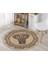 Nesa_Decor Mandala Sanatı Fil Figürlü Dekoratif Yuvarlak Halı 2