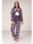Göz Bantlı Büyük Beden Polar Pijama Takım 2