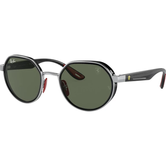 RAY-BAN FERRARI  3703M F00771 51  Erkek GÜMÜŞ Yuvarlak Çerçeve Güneş Gözlüğü