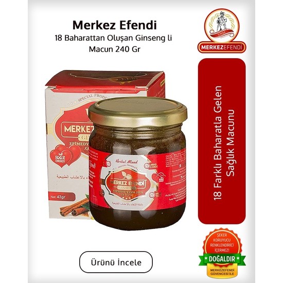 Merkezefendi Ginseng Macunu 240 Gr