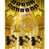 Bal10 Dünyası Gold Renk Yıldız Folyo Banner  Balon Seti 13 Yaş