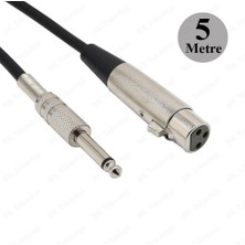 BK Teknoloji 3 Pin Xlr Dişi To 6.35MM Mono Erkek Mikrofon Ses Kablosu 5metre