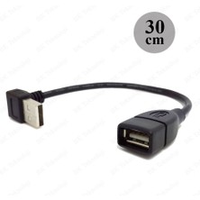 BK Teknoloji 90 Derece Dik Açılı USB 2.0 Erkek-Dişi Uzatma Kablosu 30CM