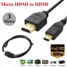 BK Teknoloji Micro HDMI To HDMI Tablet Kamera Görüntü Kablosu - 3 Metre