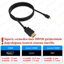 BK Teknoloji Micro HDMI To HDMI Tablet Kamera Görüntü Kablosu - 3 Metre