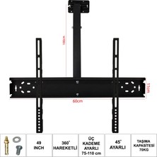Ufix LCD LED Tv Tavan Askı Aparatı Hareketli 49 124CM Ufix 6011