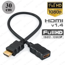 BK Teknoloji HDMI 1.4 Erkek-Dişi Kısa Uzatma Kablosu 3D Full Hd - 30CM