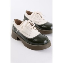 Nilufarr Rachel Yeşil Rugan  Deri Casual Kadın Ayakkabı