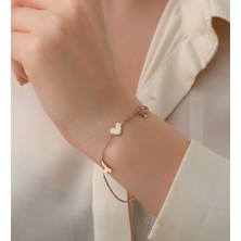 Vaoov 925 Ayar Gümüş Harfli Kalpli Bileklik