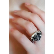 Ose Shop Oniks Taşlı 925 Ayar Gümüş Aşkın Kanatları Tasarım Yüzük