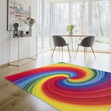 Pera Nonki Home Yeni Nesil Pamuk Taban Yıkanabilir Oturma Odası Halısı