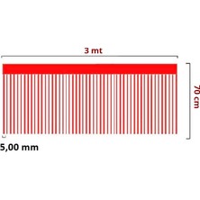 Metalize Parlak Saçaklı Masa Eteği 70cm x 3mt - Kırmızı