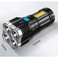 Tuz Golu S03 4 x Smd 3030+COB Güç Işığı USB Şarj Edilebilir LED Torç (Yurt Dışından)