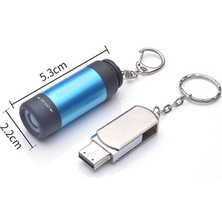 Tuz Golu USB Şarjlı Anahtarlık El Feneri Mor (Yurt Dışından)