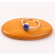 Taş Sandığı Lapis Lazuli Taşı Gümüş Yüzük - Ayarlamalı