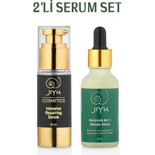 Jiyu Hyaluronik Acid & Collagen Serum 30 ml + Salyangoz Özlü      Yüz Bakım Serumu 30 ml Beauty Boost Set