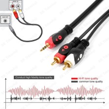 BK Teknoloji Yüksek Kalite 3.5mm Erkek To 2rca Erkek Ses Kablosu 10METRE