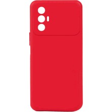 noktaks - Tecno Spark 8 Pro - Kılıf Mat Soft Esnek Biye Silikon - Kırmızı - T23218