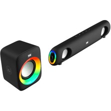 Soaiy SH11 Taşınabilir Kablosuz Bluetooth Speaker Hoparlör - Renkli Işıklı Ses Bombası - USB & Aux