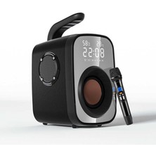 Soaiy SH25 Taşınabilir Kablosuz Bluetooth Hoparlör - Harici Mikrofonlu & Dijital Saat & Fm Radyo