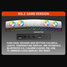 Soaiy SH39 Kablosuz Bluetooth Gaming Hoparlör Rgb Oyuncu Hoparlörü Dijital Gösterge & Mekanik Tuşlu