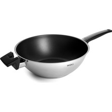 Woll Concept 30 cm Kapaklı Çelik Wok Tava