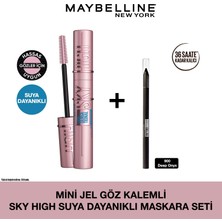 Maybelline Mini Jel Göz Kalemli Lash Sensational Sky High Suya Dayanıklı Maskara Seti