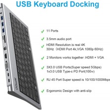 Qgeem Qg-Uh-11-2 Type-C Hub Klavye