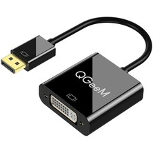 Qgeem QG-HD24 DVI To Display Port Dönüştürücü Adaptör 4K 30Hz Görüntü Aktarım