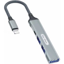 Go Des GD-UC703 Lightning Hub 4 In 1 USB Çoğaltıcı Adaptör Çoklu USB Istasyonu Tak & Çalıştır