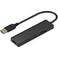 Qgeem QG-UH05 UH05 Type-C Hub 5 In 1 Micro Sd + USB 3.0 Çoğaltıcı Adaptör 20 cm