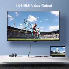 Qgeem QG-HD09 Mini Display Port To HDMI 4K Dönüştürücü 20 cm Örgü Kablo