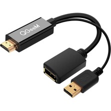 Qgeem QG-HD01 HDMI To Display Port Dönüştürücü Adaptör Görüntü Aktarım Kablosu