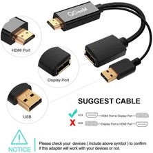 Qgeem QG-HD01 HDMI To Display Port Dönüştürücü Adaptör Görüntü Aktarım Kablosu