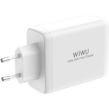 Wiwu TR257-AEU Mini Gan Tech 120W Power Adaptör USB / Pd 5A Hızlı Şarj Cihazı Başlığı Qualcomm 3.0