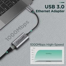 Qgeem QG-UA05 USB 3.0  To RJ45 Ethernet Dönüştürücü Adaptör 1000 Mbps Veri Aktarım