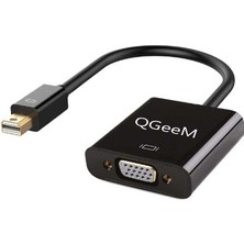 Qgeem QG-HD17 VGA To Mini Display Port Dönüştürücü Adaptör 1080P Full Hd 60Hz Görüntü Aktarım