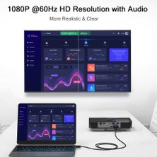 Qgeem QG-HD29 VGA To Mini Display Port Kablo 183 cm 1080P Full Hd 60Hz Görüntü Aktarım Kablosu