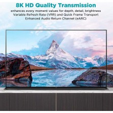 Qgeem QG-AV17 4K 120Hz / 8k 60Hz HDMI Kablo 91 cm 48 Gbps HDMI 2.1 Görüntü Aktarım