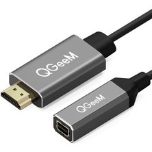 Qgeem QG-HD02 HDMI To Mini Display Port Dönüştürücü Adaptör Görüntü Aktarım Kablosu