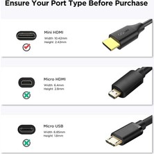 Qgeem QG-AV19 Micro HDMI To Micro USB Kablo 183 cm 4K Görüntü Aktarım Kablosu