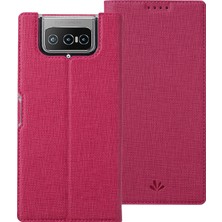 Vili Asus Zenfone 7 ZS670KS İçin Vili Dmx S Darbeye Dayanıklı Tpu + Pu Deri Manyetik Çeker Kart Yuvası ve Tutucu ile Yatay Flip Kılıf  - Pembe (Yurt Dışından)