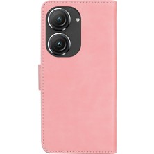 Wansheng Asus Zenfone 9 Fe Flip Deri Telefon Kılıfı - Pembe (Yurt Dışından)