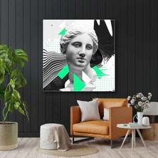 SML Tablo Büst Neon Yeşil Detaylı Grafik Detaylı Kanvas Tablo