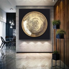 SML Tablo Gold Daire Spiral Kanvas Tablo