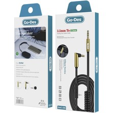 Go-Des Go Des GAC-216 3.5 mm Spiral Aux Kablo L Tasarım Audio Stereo 180 cm Ses Kablosu