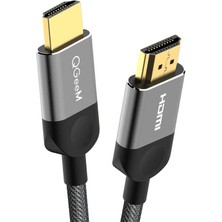 Qgeem QG-AV14 4K HDMI Kablo 2 Metre 18 Gbps HDMI 2.0 Görüntü Aktarım Kablosu